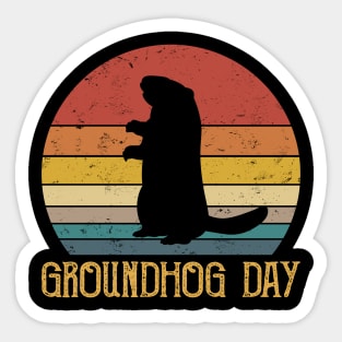 Groundhog Day Vintage Sticker